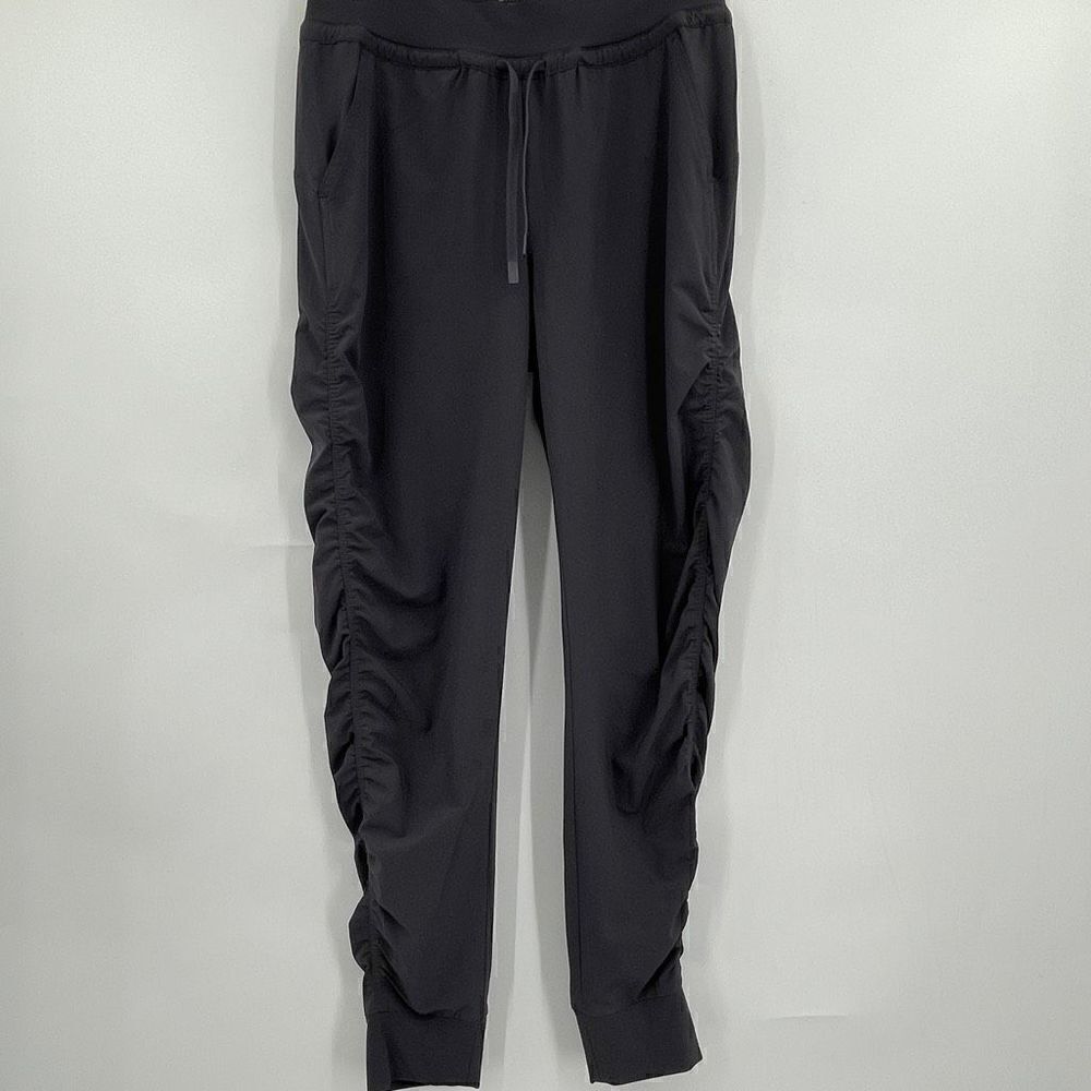 Athleta Black Mid Rise Attitude Ruched Athletic Jogger Pants Size 6T